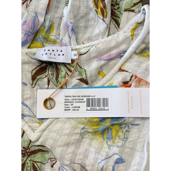 Tanya Taylor Swim Sz 3X Coverup Floral Dress Plus Size Boho Resortwear Designer - Picture 5 of 7
